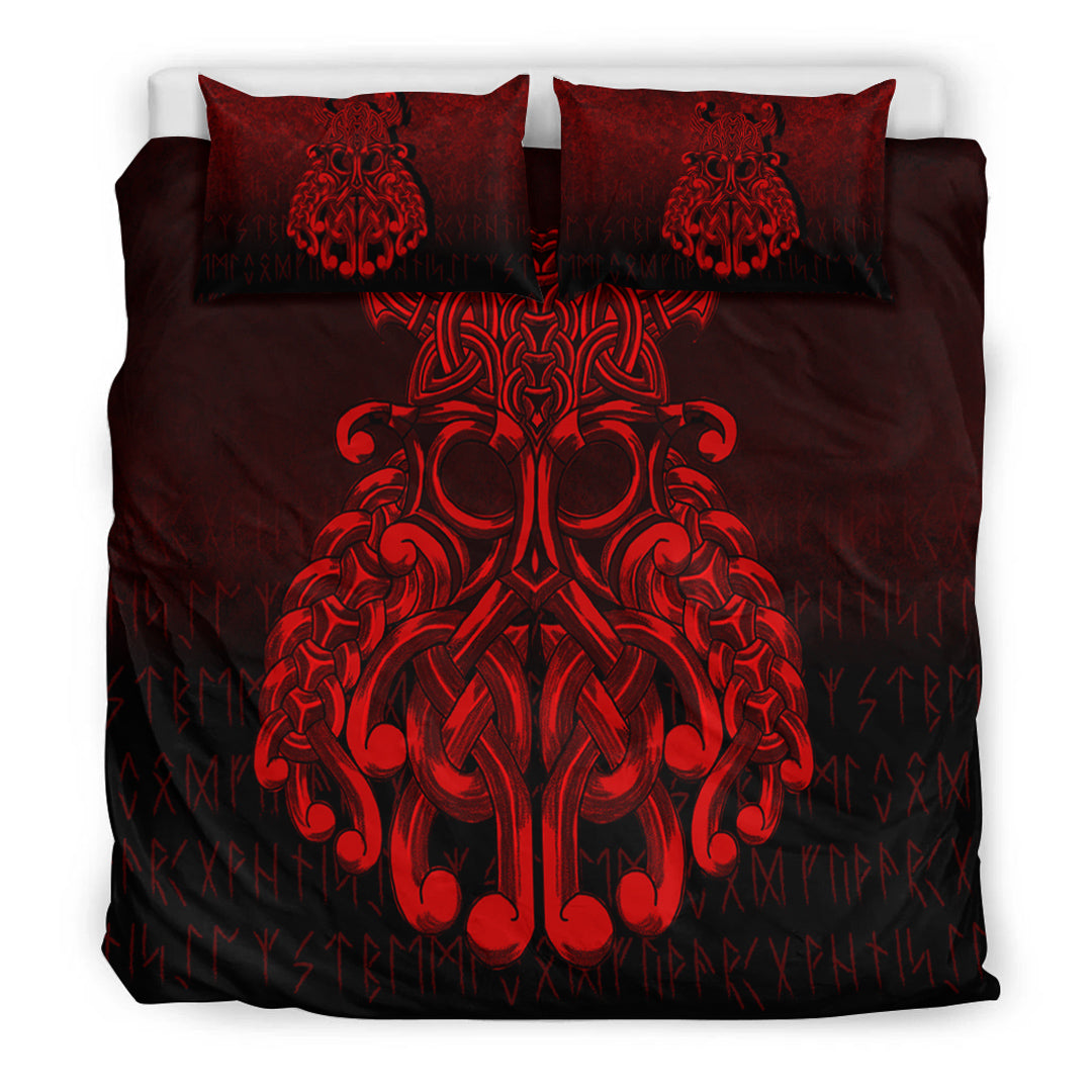 Viking Bedding Set Vikings Odin Valhalla Red Version