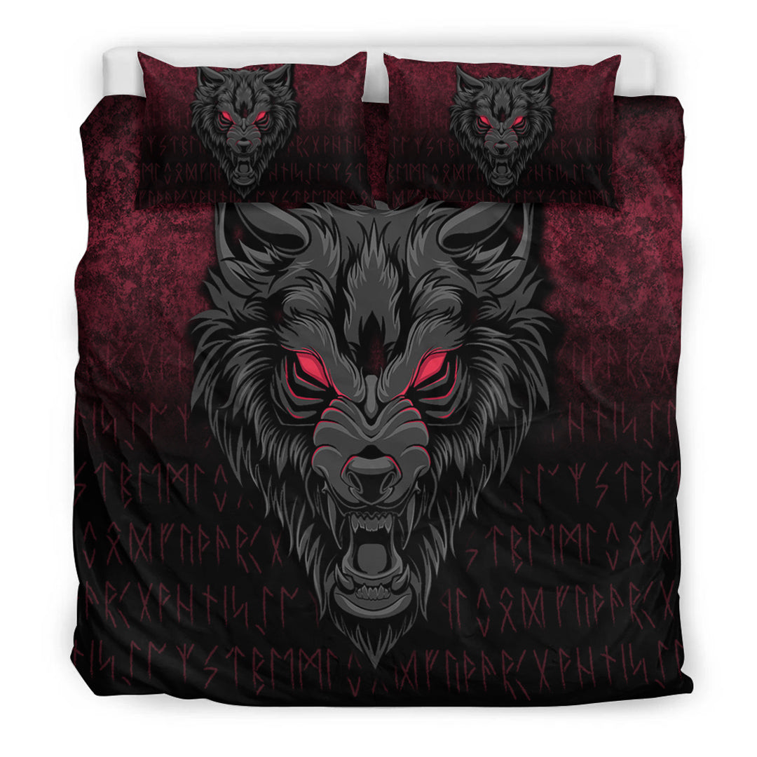 Viking Bedding Set Fenrir Wolf Viking Symbol Norse Mythologie