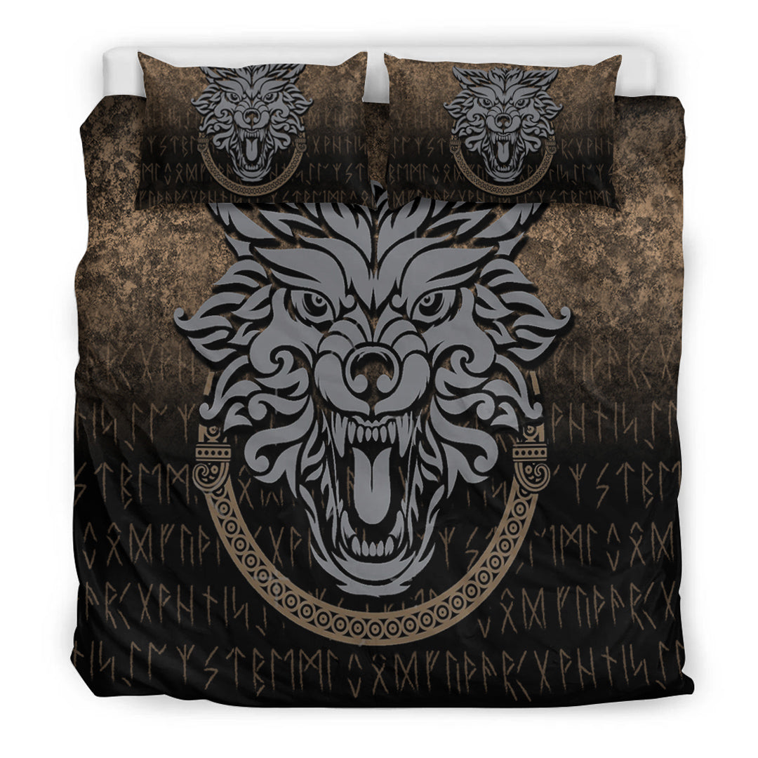 Viking Bedding Set Norse Pagan Viking Wolf