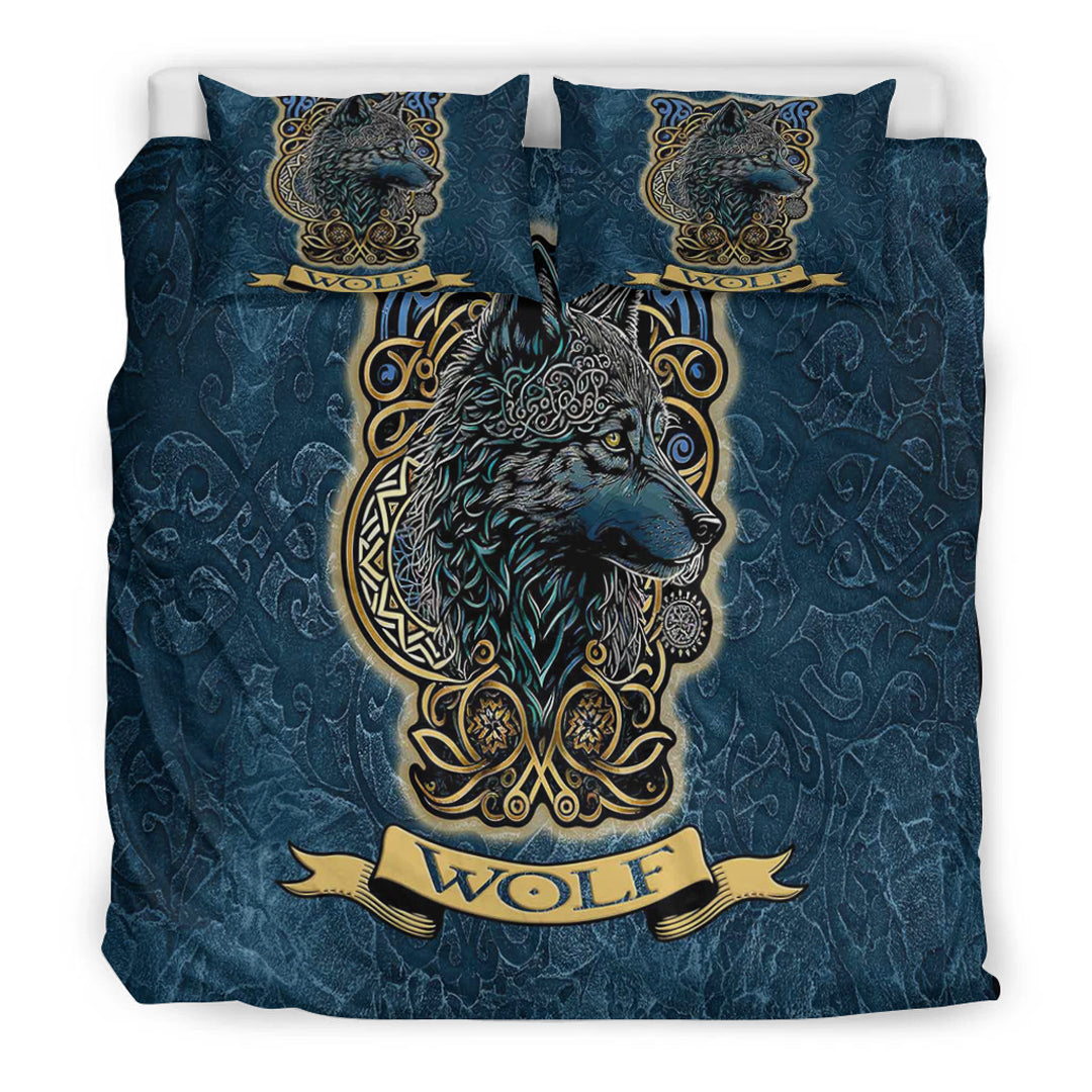 Viking Bedding Set Wolf Celtic Style Ver02