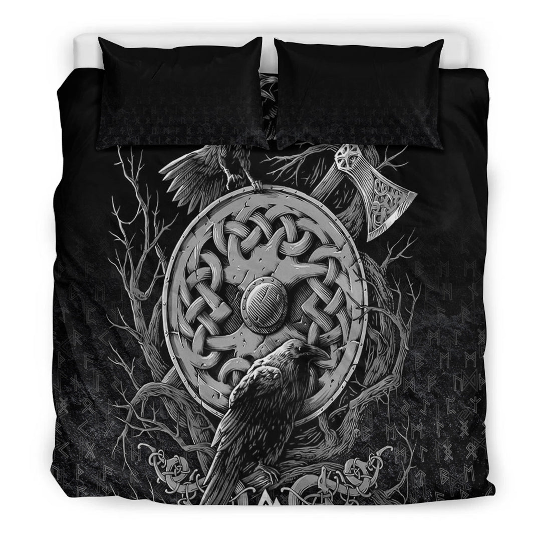 Viking Bedding Set Celtic Raven Axe Style