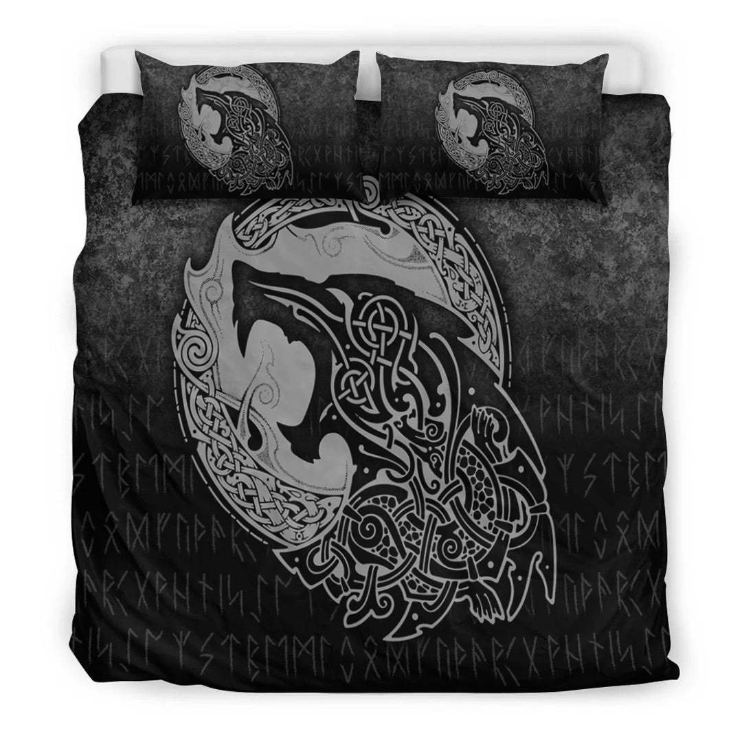 Viking Bedding Set Fenrir Viking 3D Tattoo Special Version