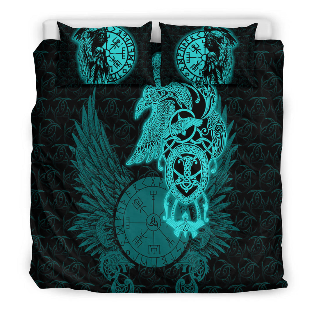 Viking Bedding Set Raven Ving Turquoise