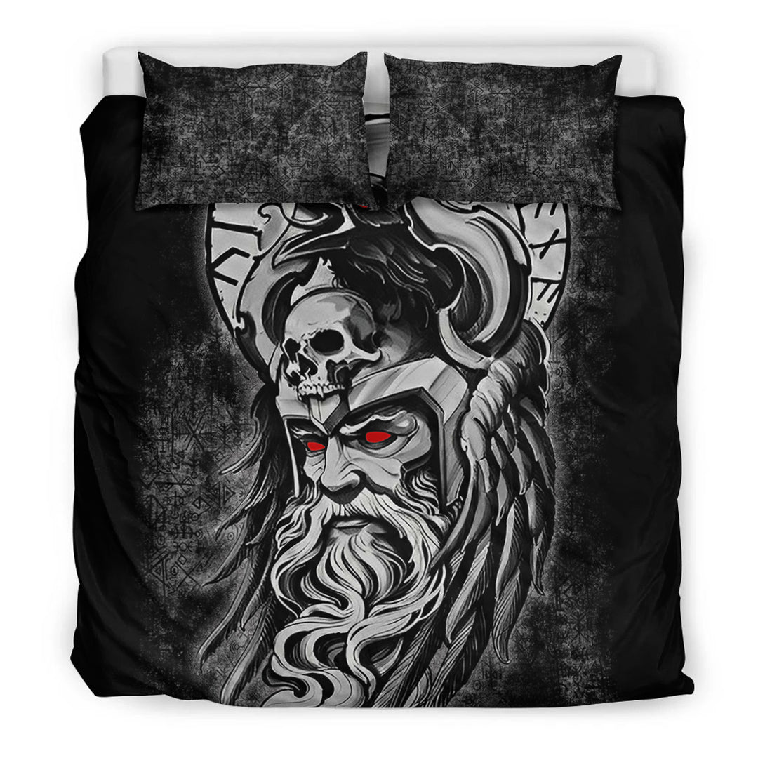 Viking Bedding Set Raven Of Odin Viking Skull Style