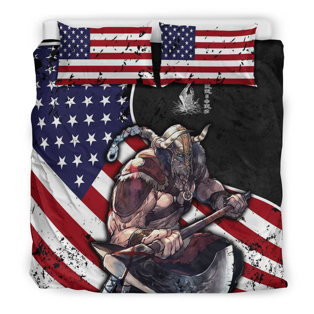 Viking Bedding Set USA Warrior Brush Style