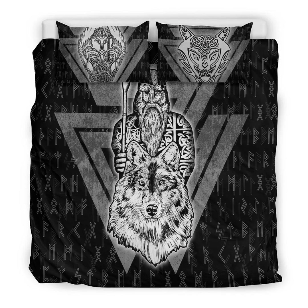 Viking Bedding Set Viking Odin Wolf