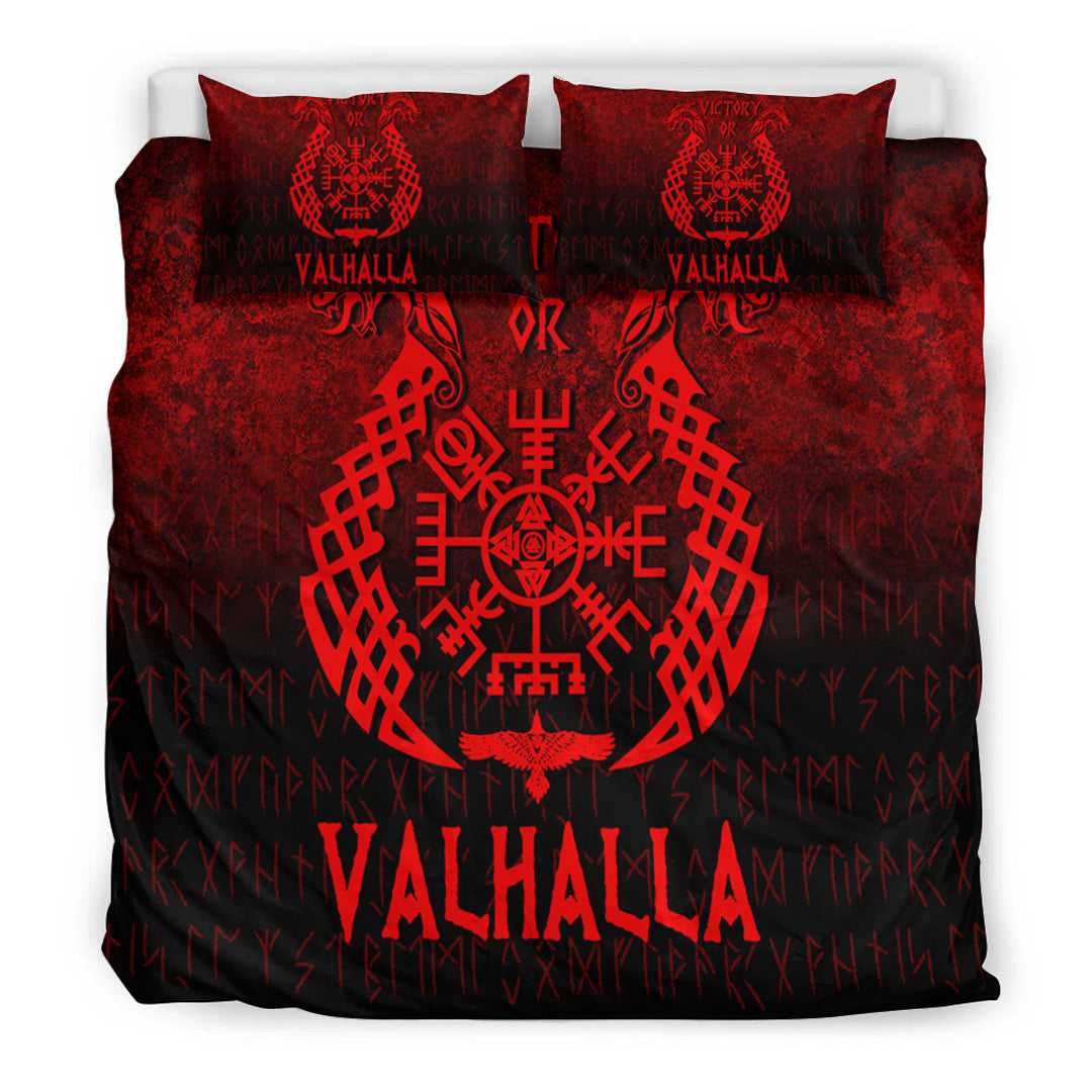 Viking Bedding Set Victory or Valhalla Red Version