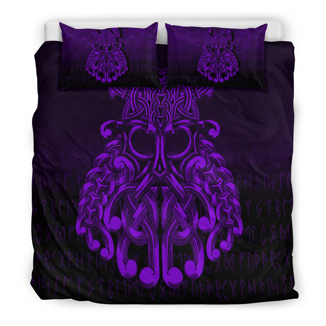 Viking Bedding Set Vikings Odin Valhalla Purple Version