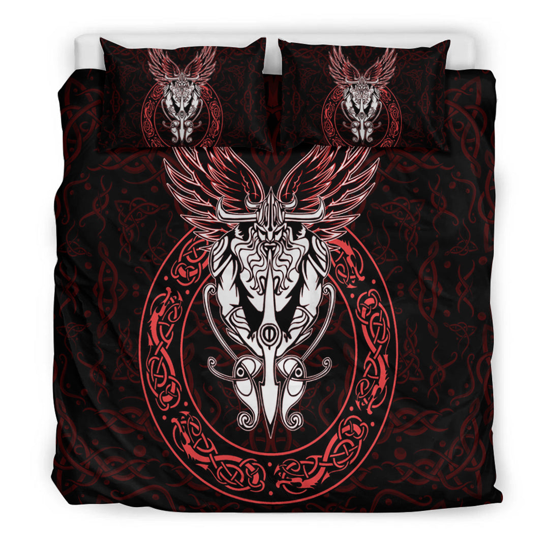 Viking Bedding Set OdinWing Viking Red