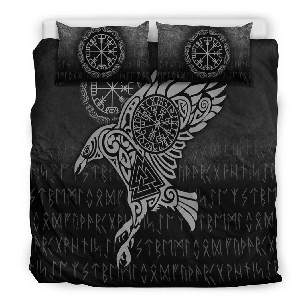 Viking Bedding Set Raven Vegvisir Tattoo Special Version