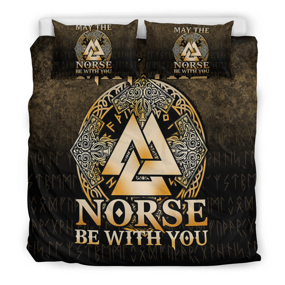 Viking Bedding Set May The Norse Be With You Viking Gold Version