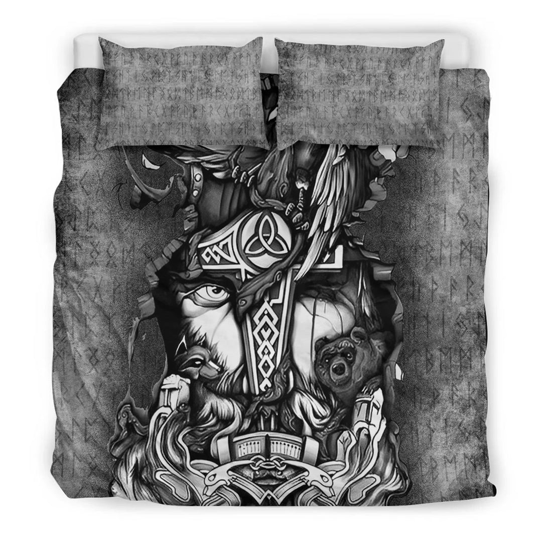 Viking Bedding Set Viking Odin Wolf Bear Raven