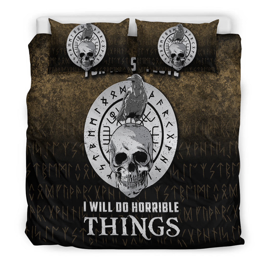 Viking Bedding Set For Those I Love I Will Do Horrible Things Ver02