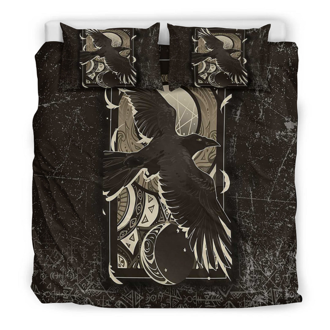 Viking Bedding Set Viking Raven Celtic Sun and Moon