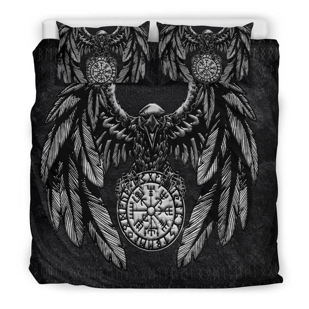 Viking Bedding Set Circle Raven