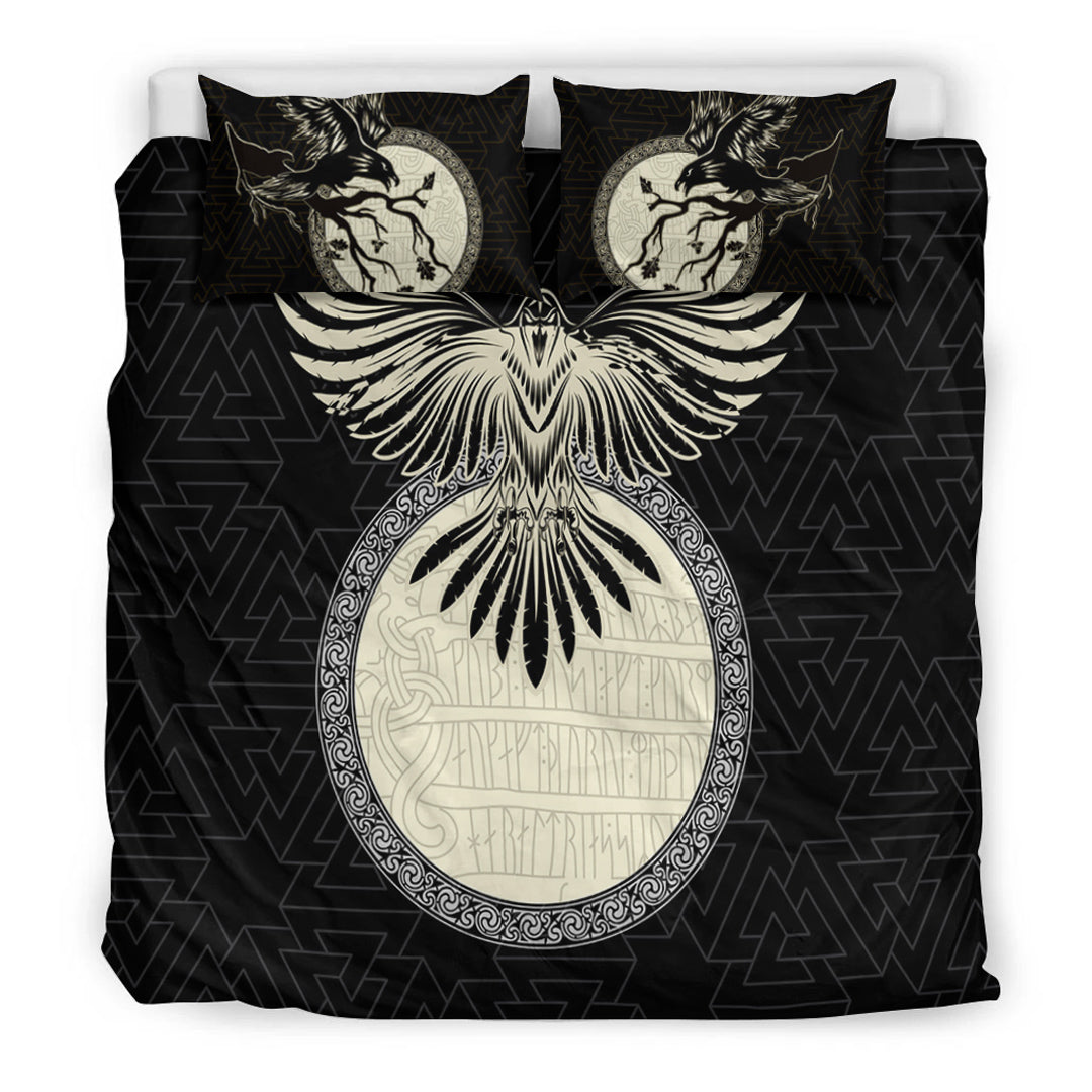 Viking Bedding Set Viking Raven Gold