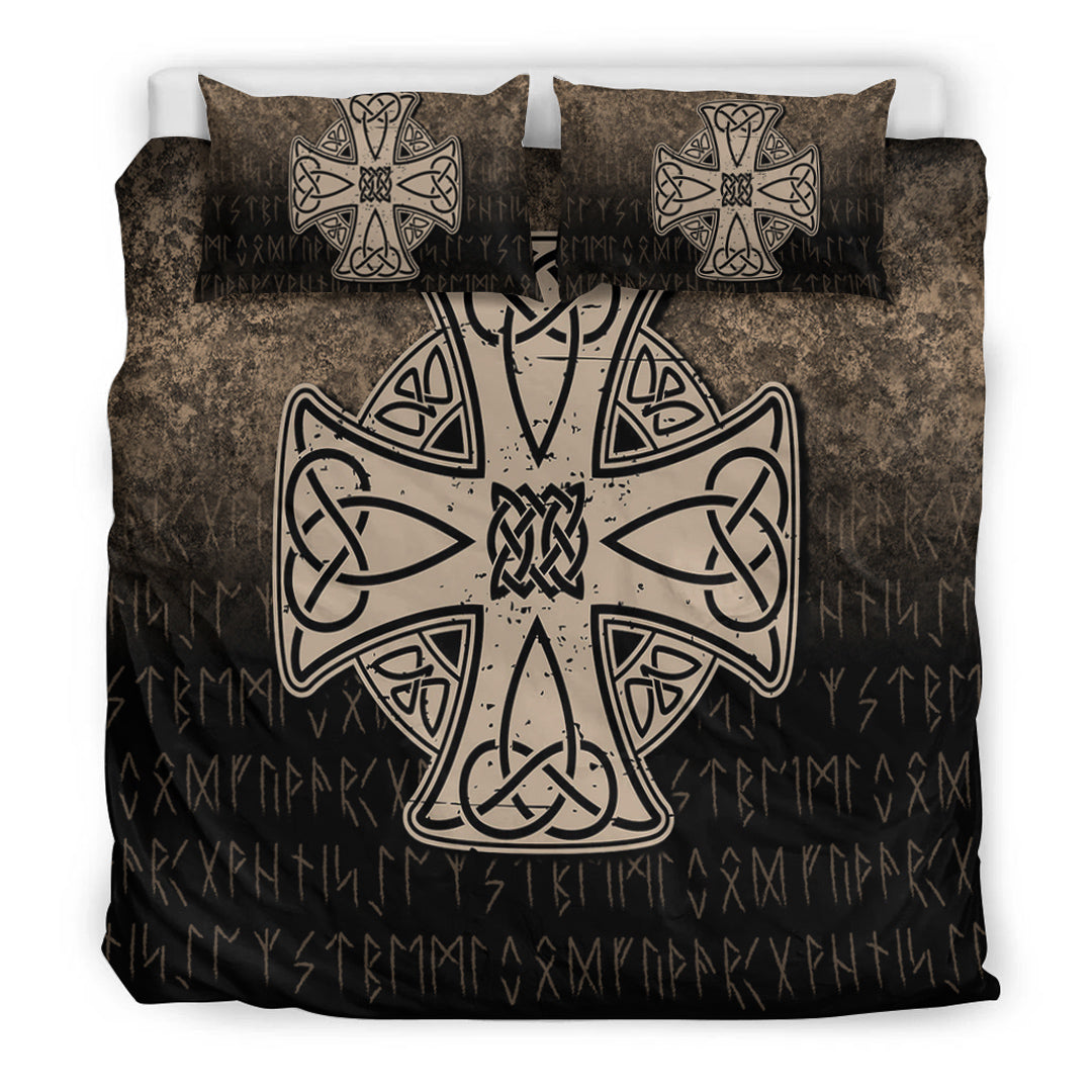 Viking Bedding Set Celtic Symbol Norse Mythology Valhalla