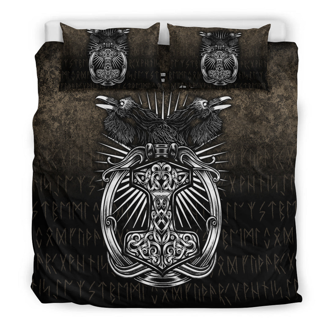 Viking Bedding Set Vikings Ravens Mjolnir