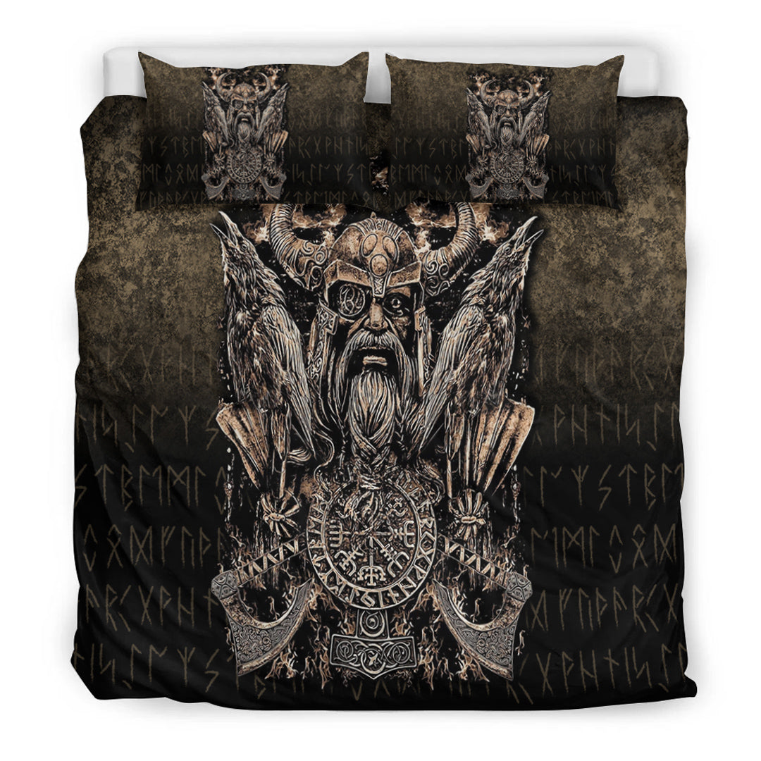 Viking Bedding Set Odin with Hugin and Munin