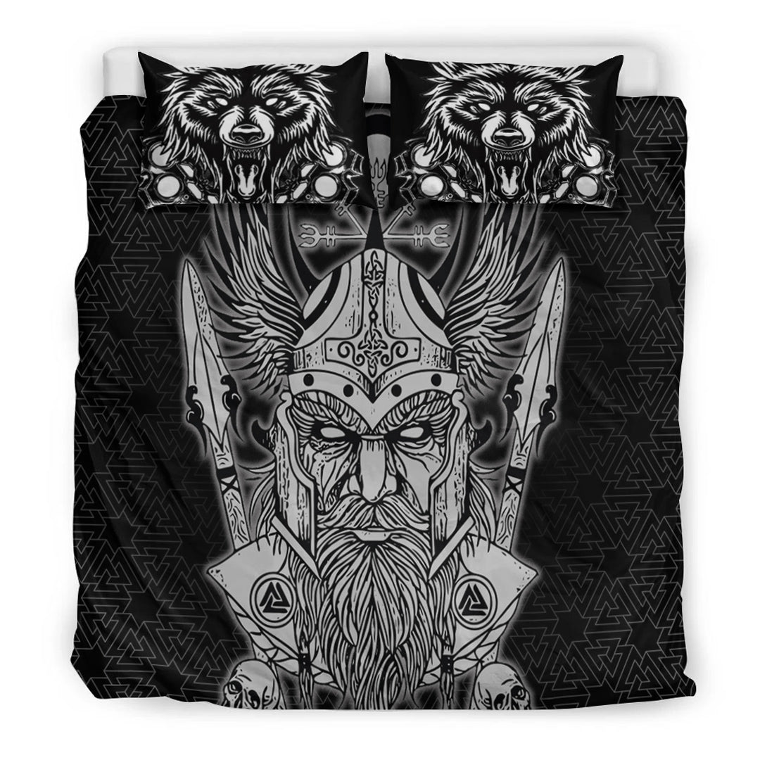 Viking Bedding Set Odin And Wolf