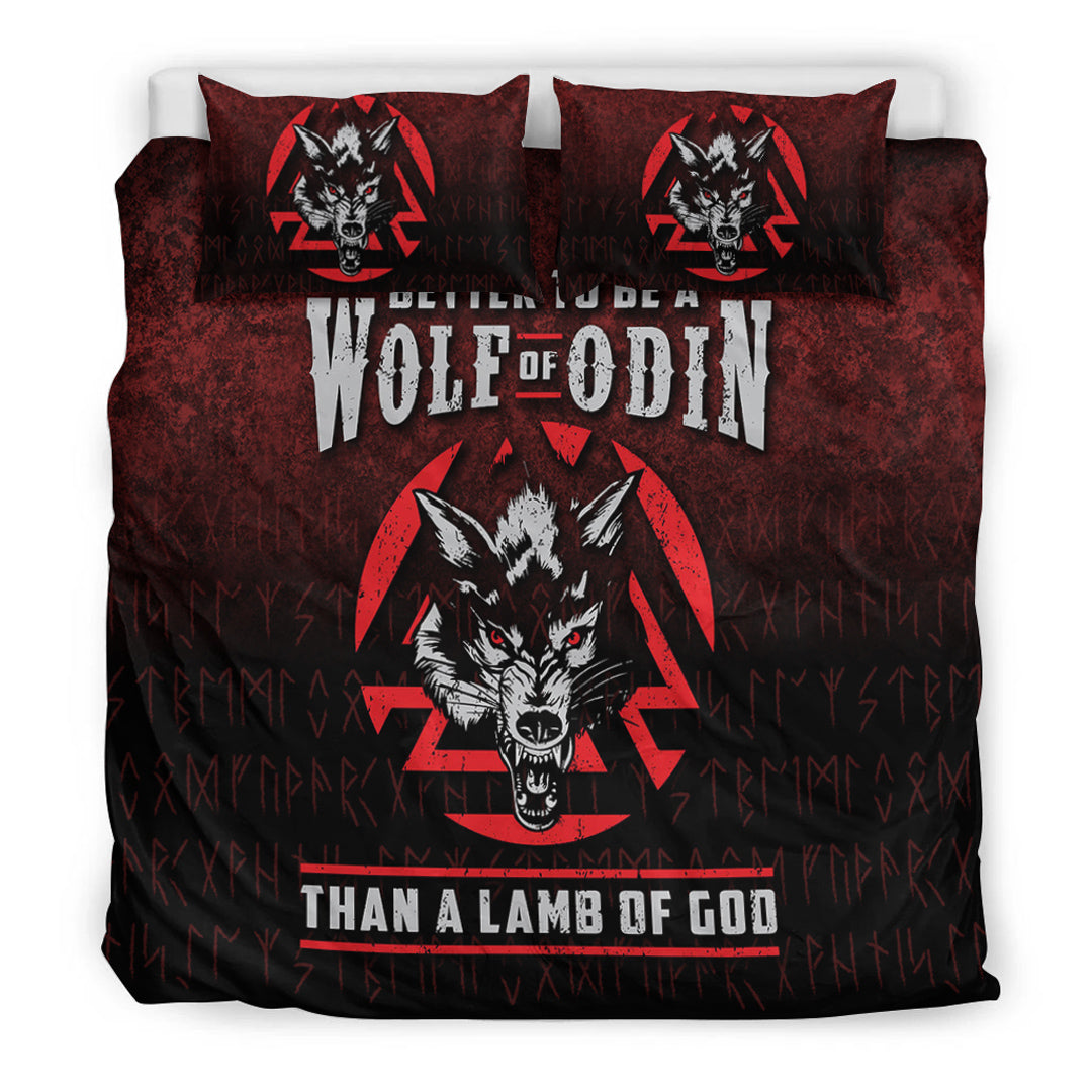 Viking Bedding Set Better To Be A Wolf Of Odin Than A Lamb Of God Ver01