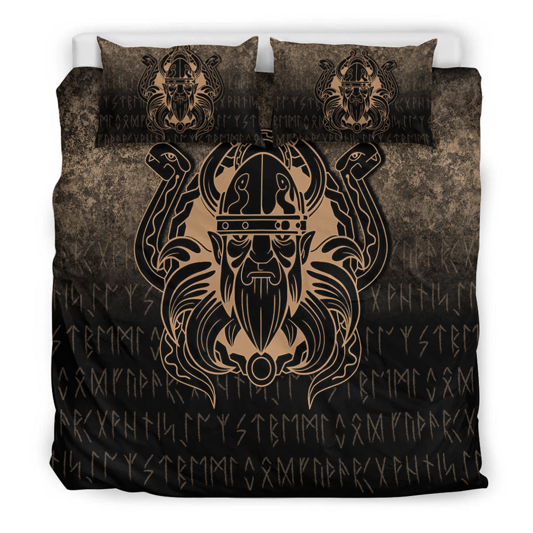 Viking Bedding Set Nordic Warrior Valhalla Norse Gold Version