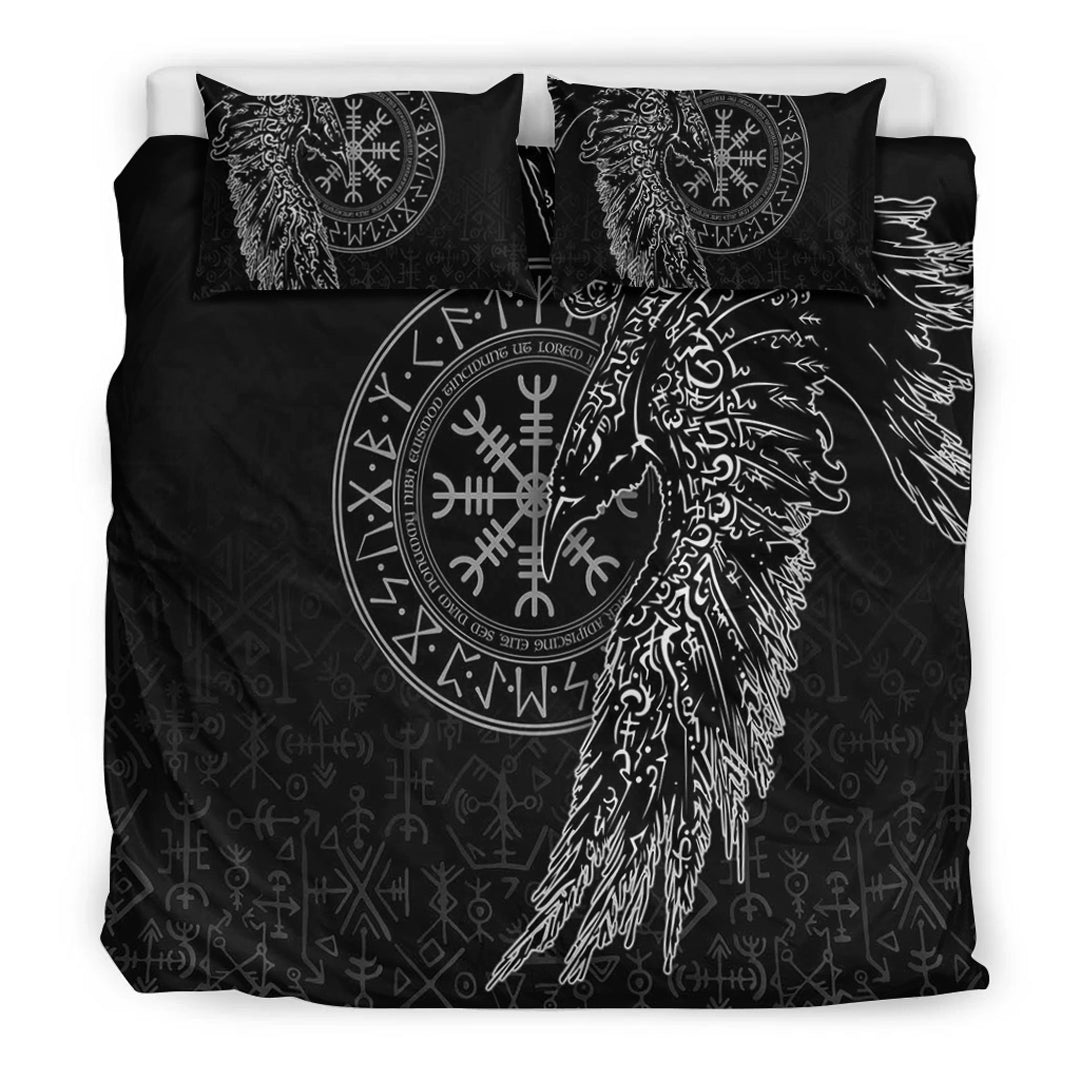 Viking Bedding Set Raven and Helm of Awe