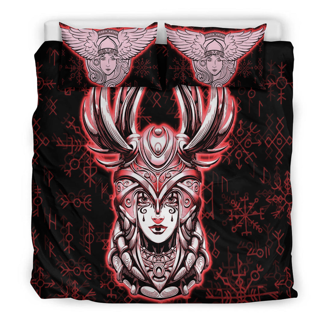 Viking Bedding Set Viking Valkyrie Red