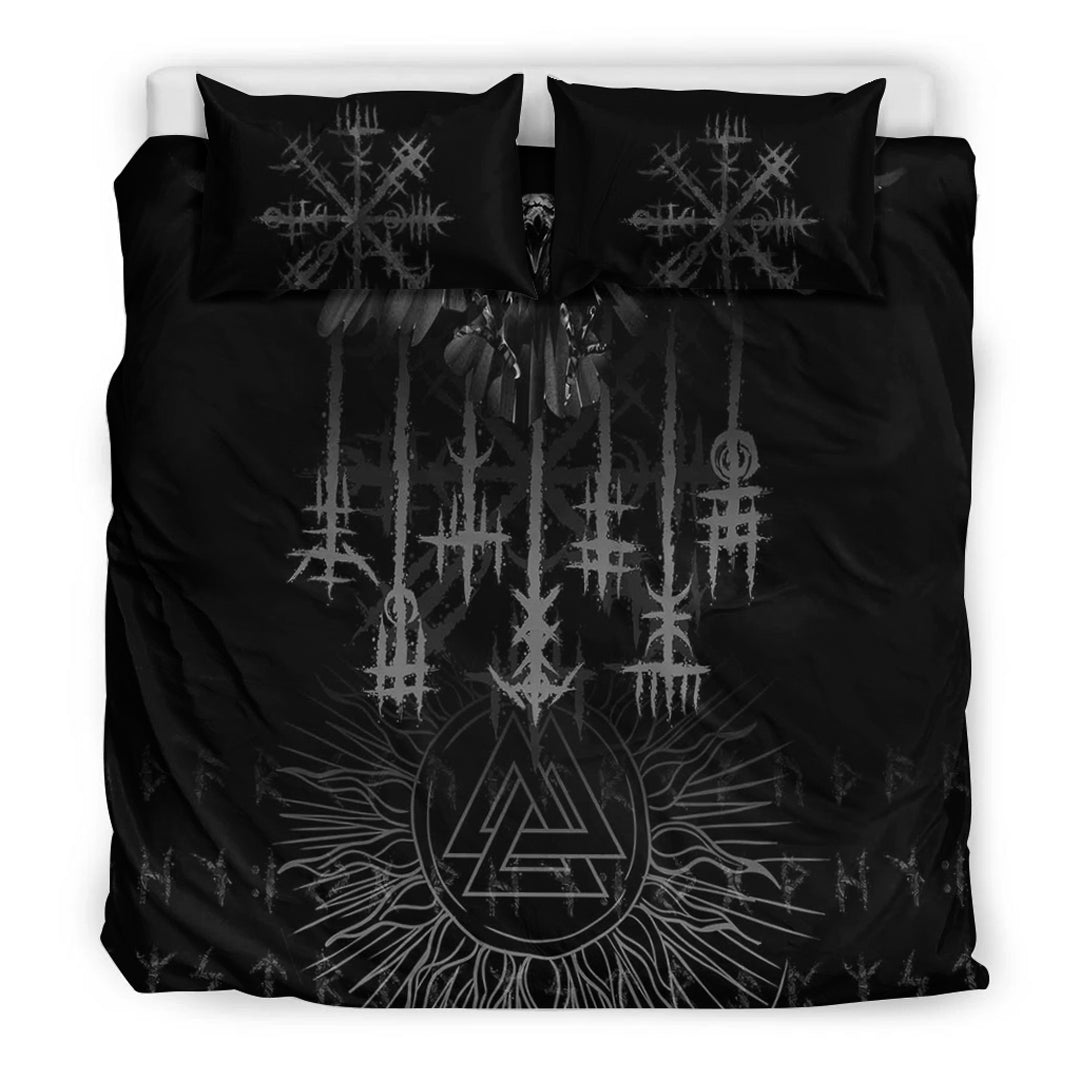 Viking Bedding Set Raven and Valknut