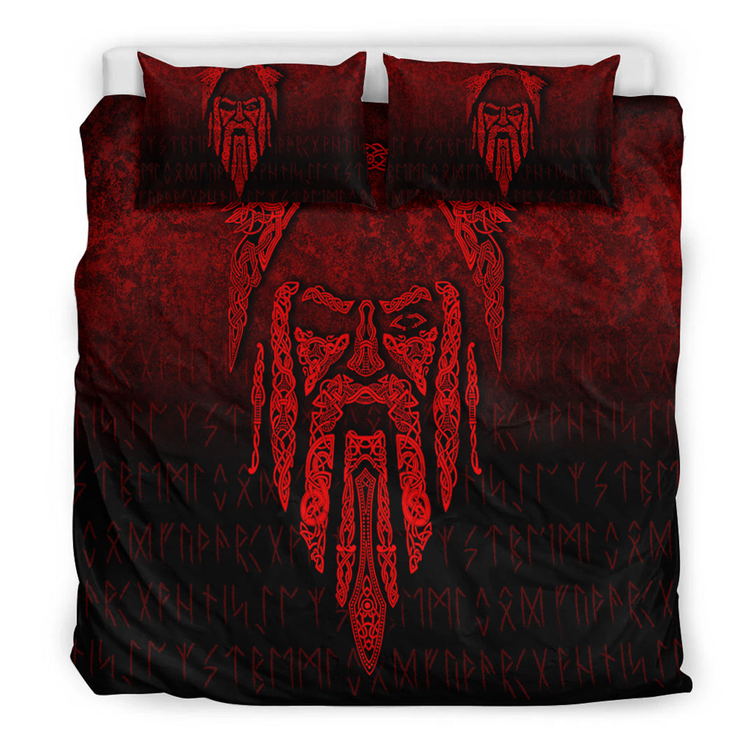 Viking Bedding Set Eye of Odin Red Version