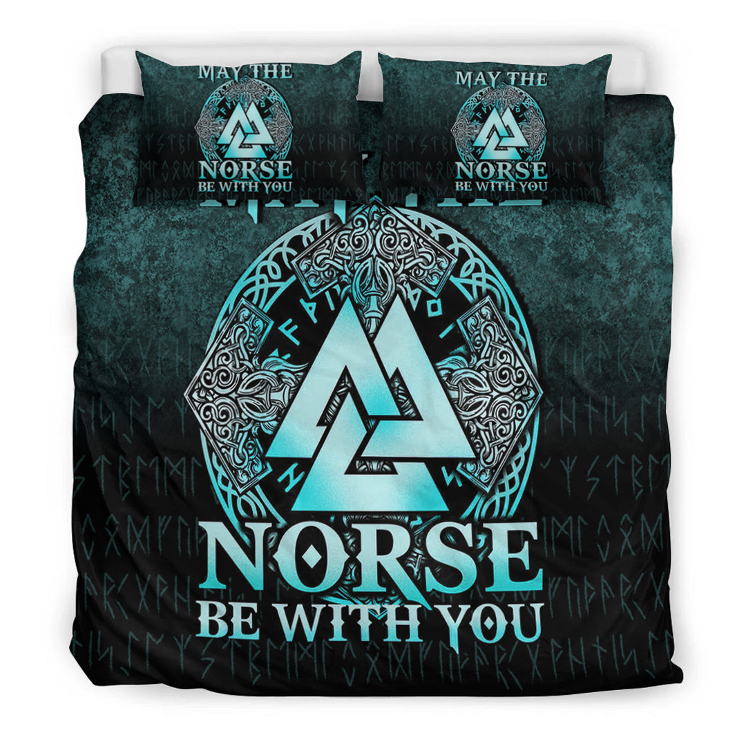 Viking Bedding Set May The Norse Be With You Viking Cyan Version