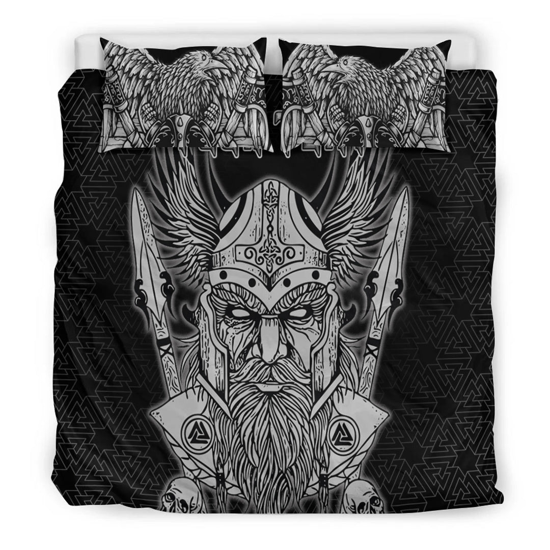 Viking Bedding Set Odin And Raven Red Ver01