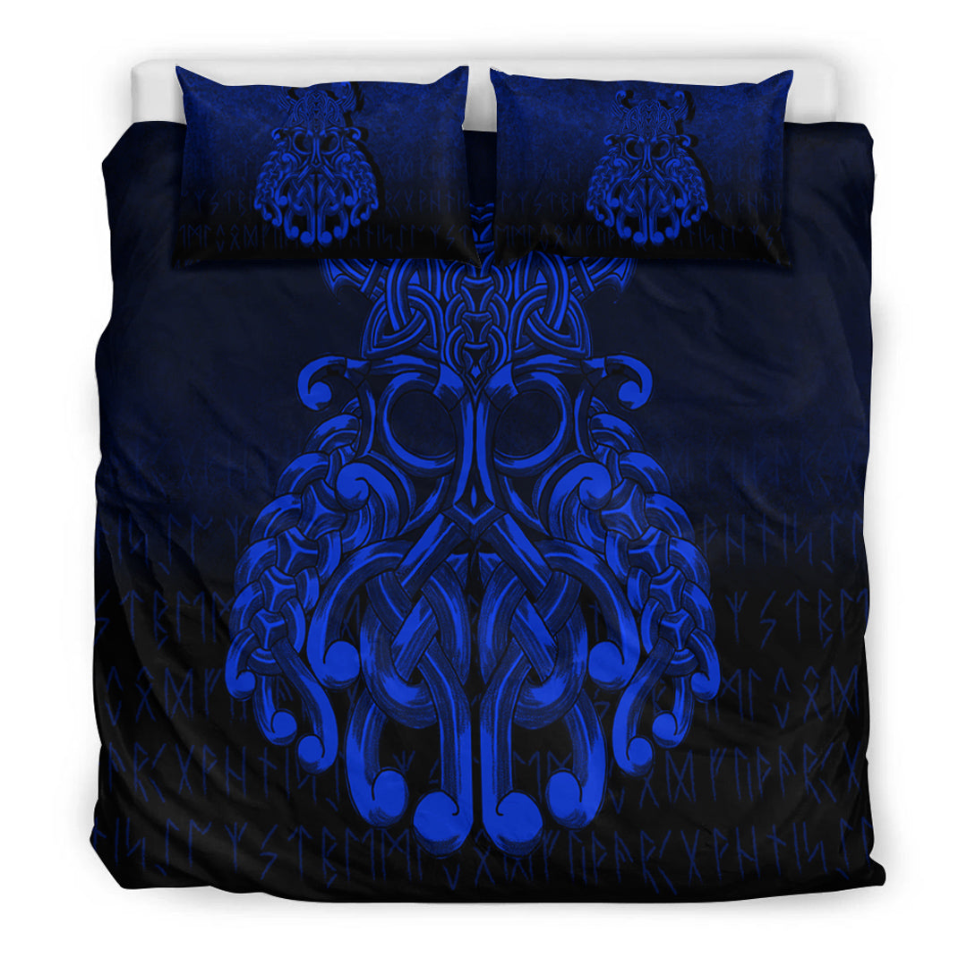 Viking Bedding Set Vikings Odin Valhalla Blue Version