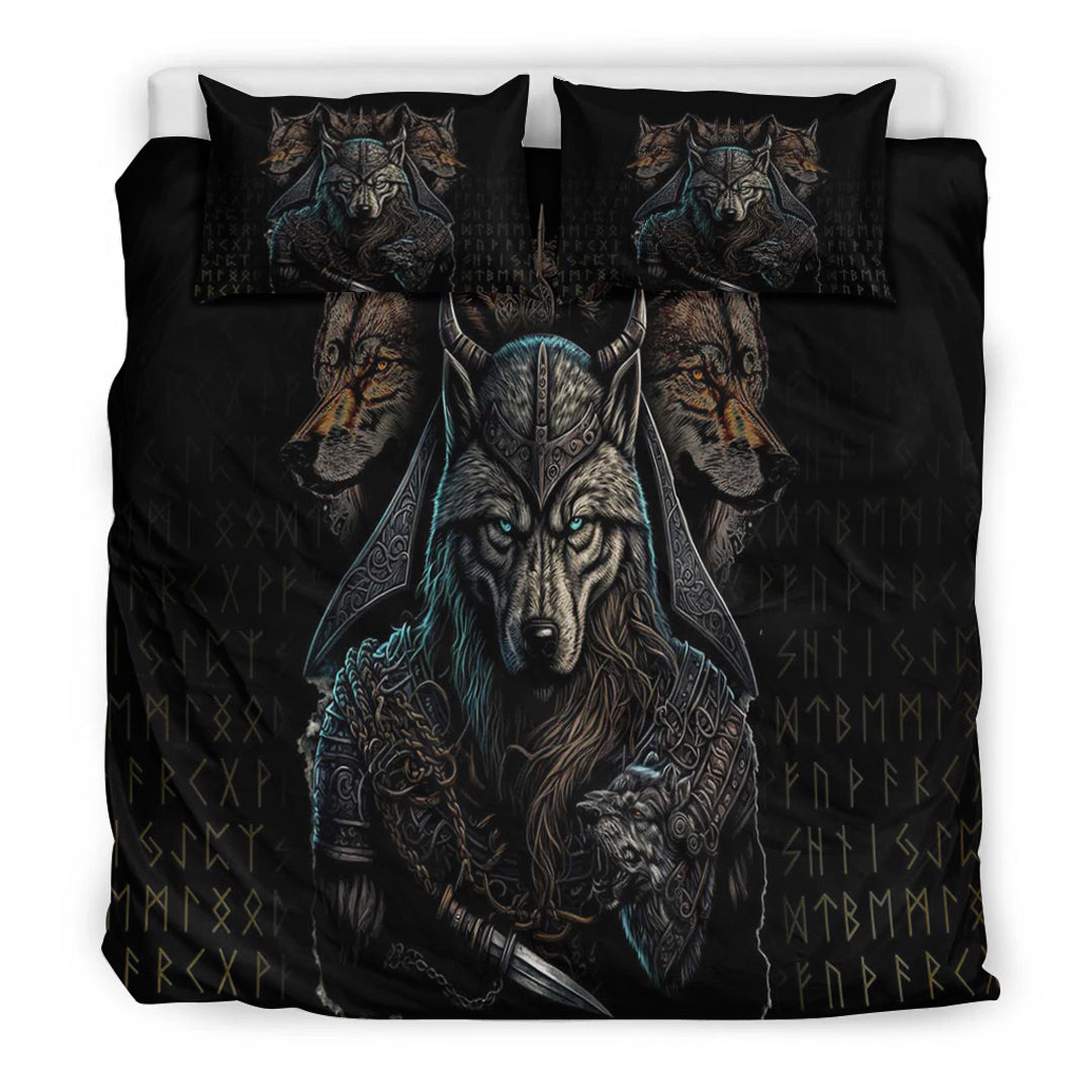 Viking Bedding Set Viking Wolf Warriors 3D