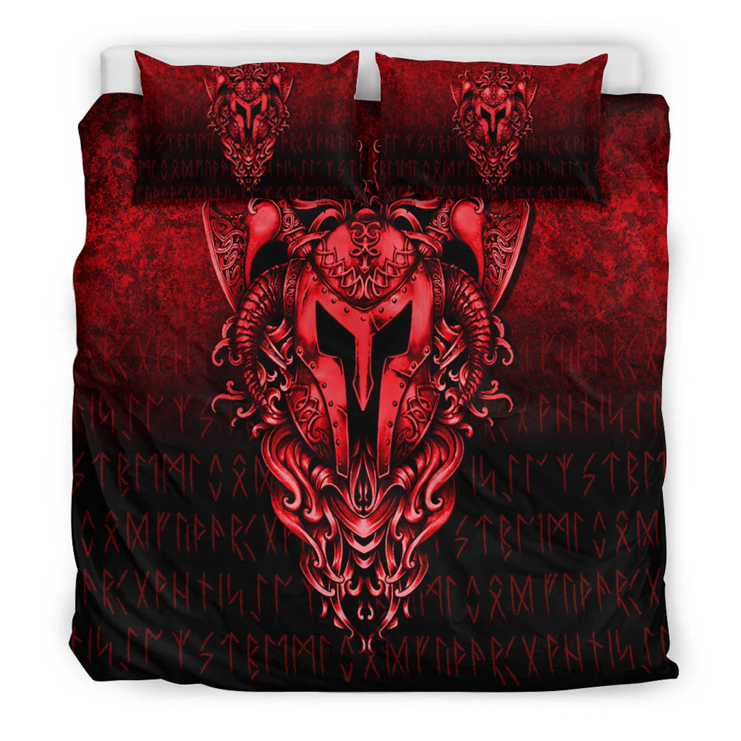 Viking Bedding Set The Armor Of Viking Red Version