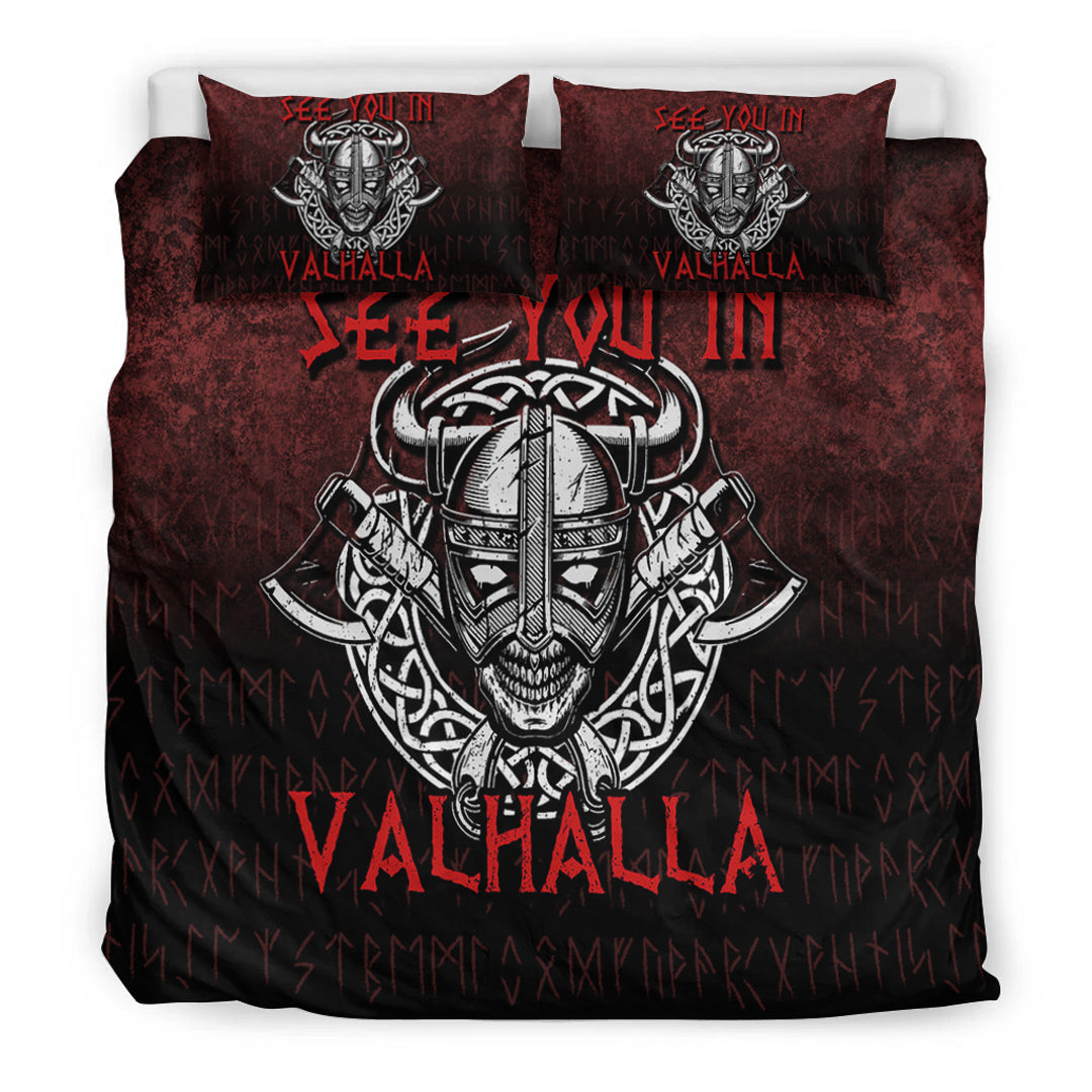 Viking Bedding Set Viking Axe Norse Warrior See You In Valhalla