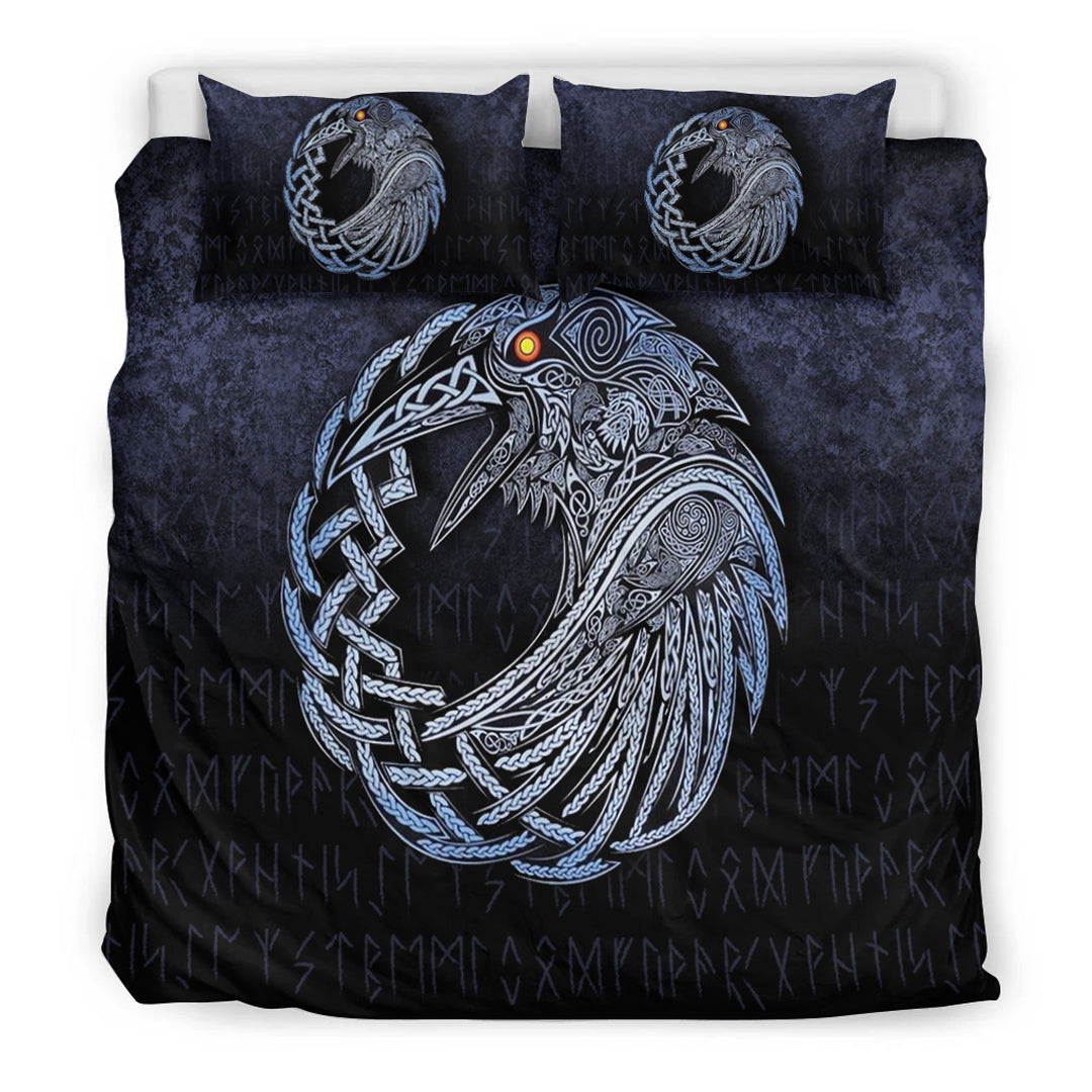 Viking Bedding Set Vikings Raven Special Blue Version