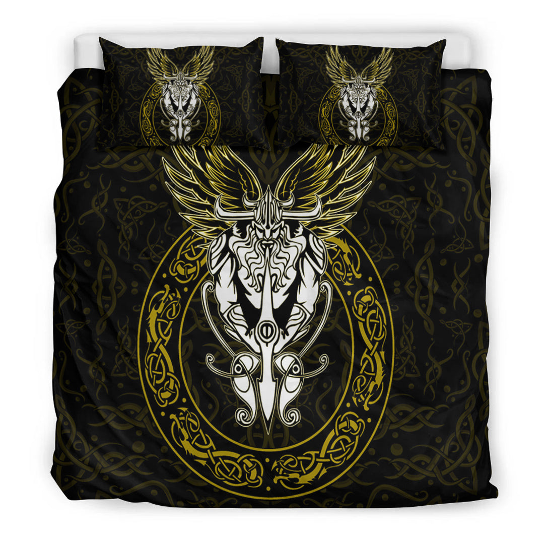 Viking Bedding Set OdinWing Viking Gold