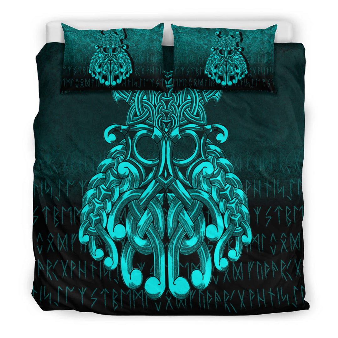 Viking Bedding Set Vikings Odin Valhalla Cyan Version