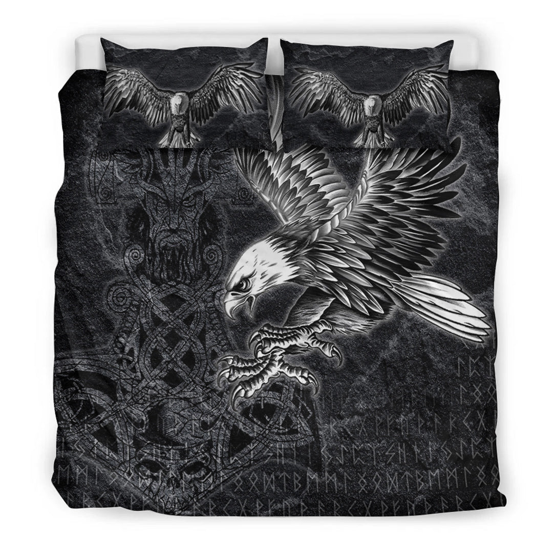 Viking Bedding Set Raven Mjolnir