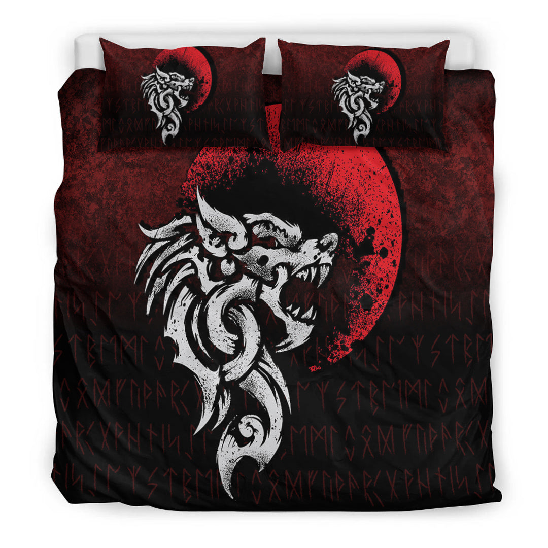 Viking Bedding Set Viking Fenrir Monstrous Wolf Norse