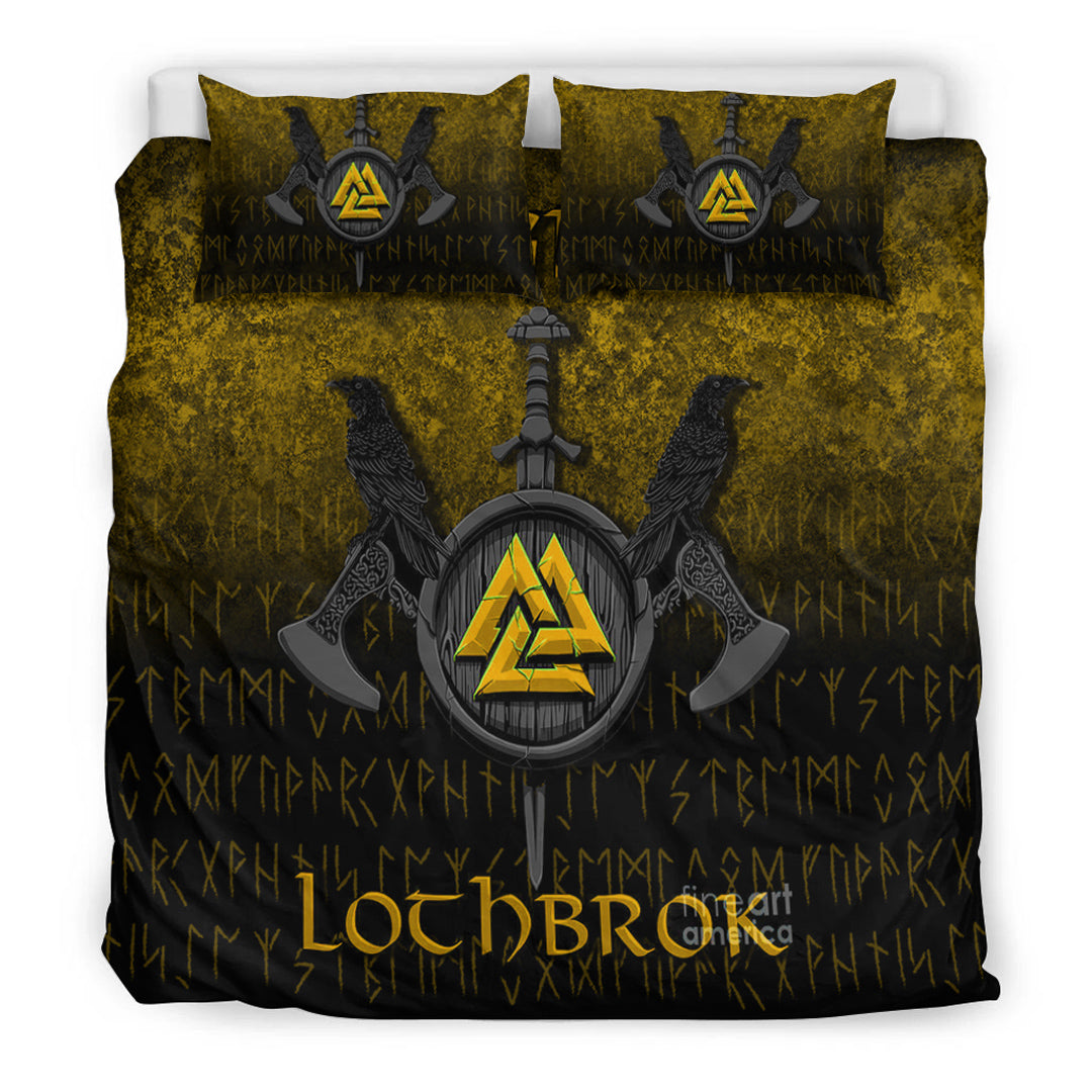 Viking Bedding Set Ragnar Lothbrok Ragnar Lodbrok Viking Warrior Gold Version