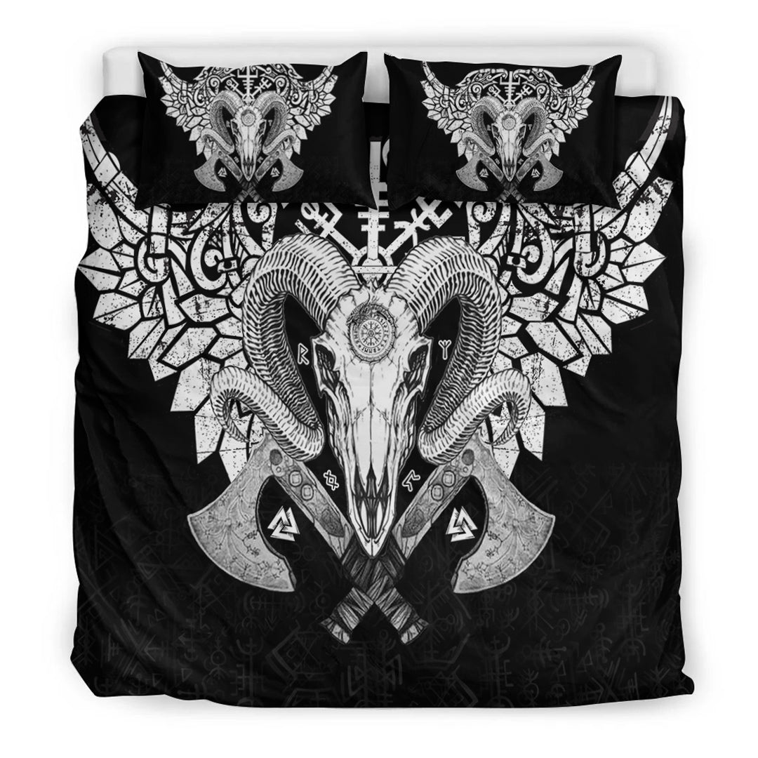 Viking Bedding Set Ram Skull