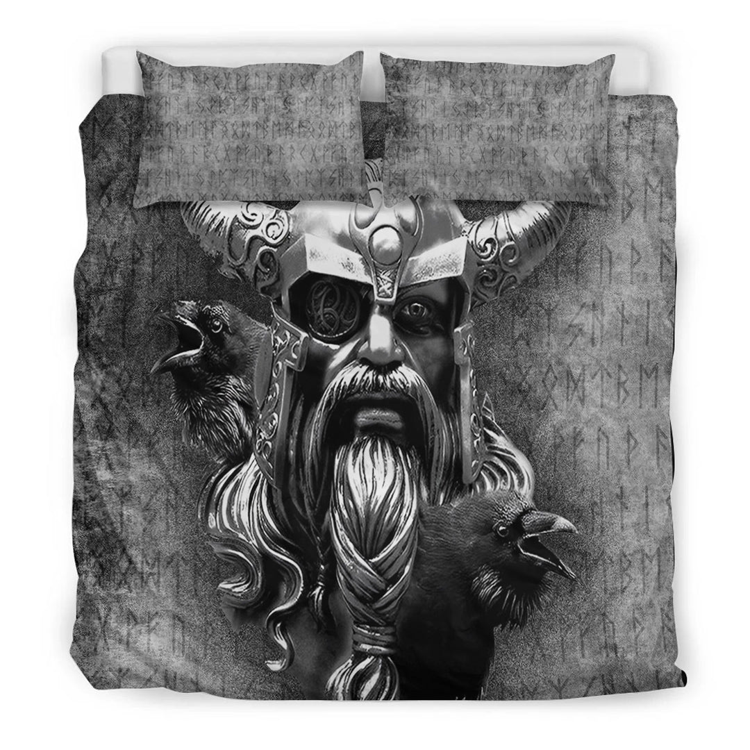 Viking Bedding Set Raven Viking Odin