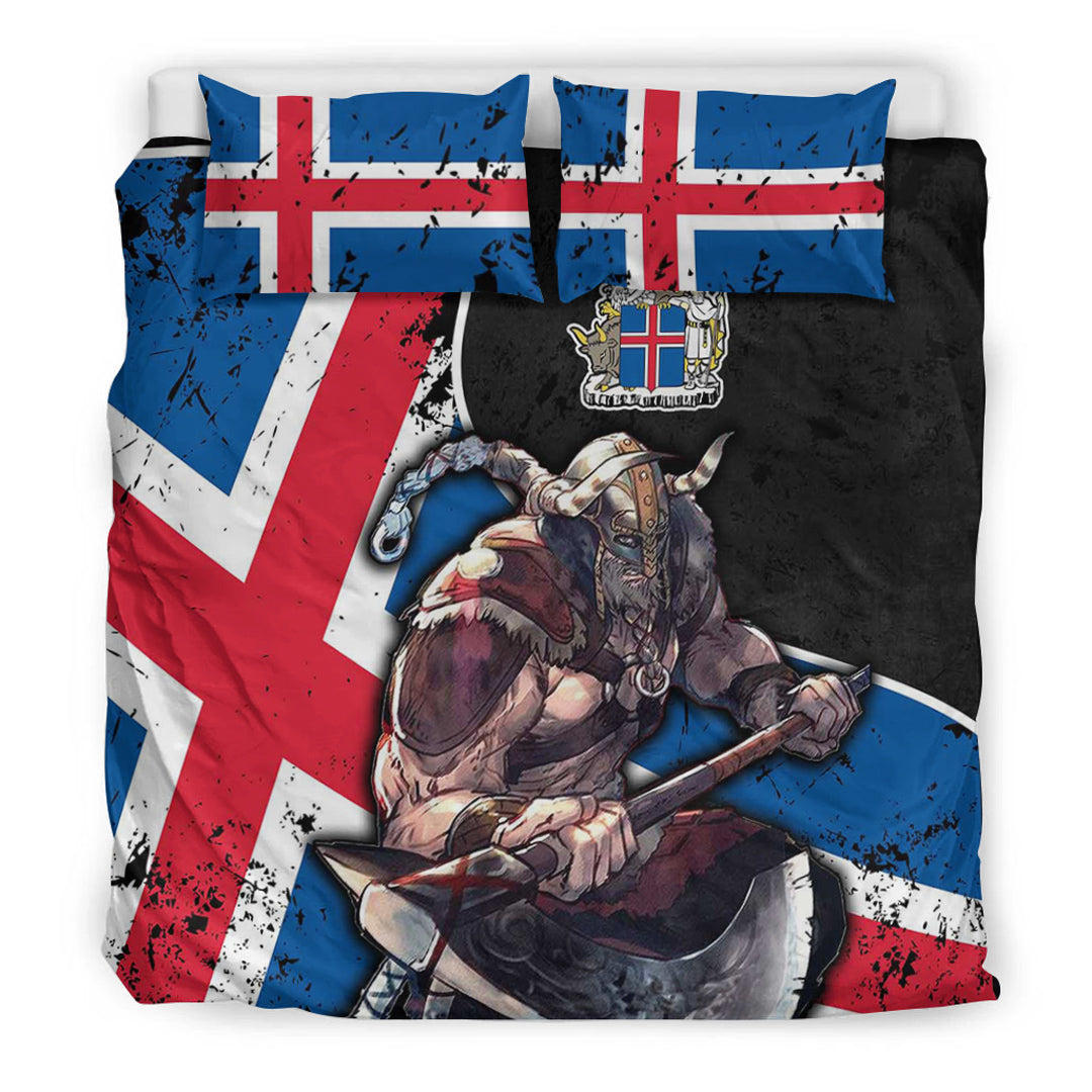 Viking Bedding Set Iceland Warrior Brush Style