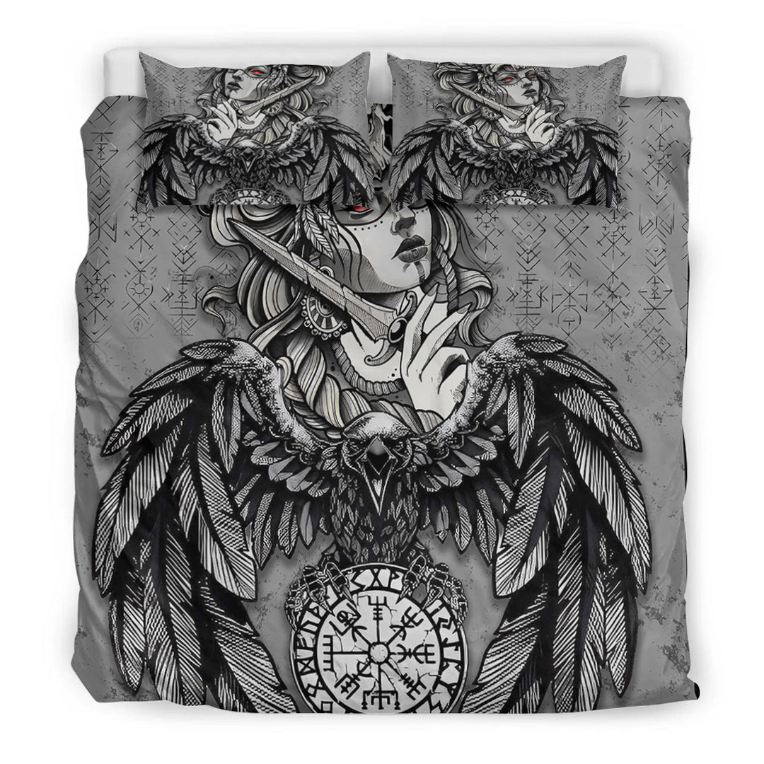 Viking Bedding Set Valkyries Raven Cletic