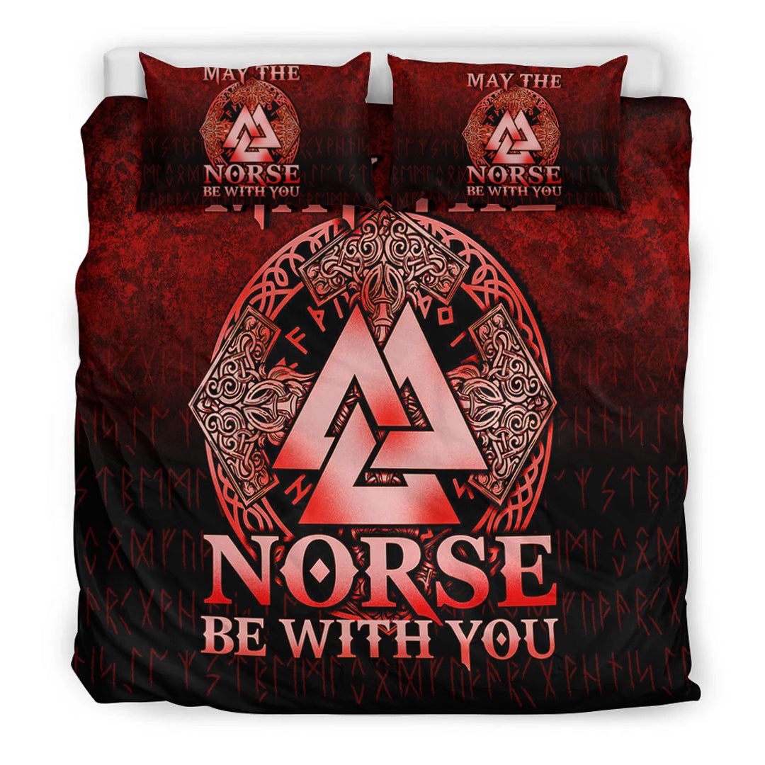 Viking Bedding Set May The Norse Be With You Viking Red Version