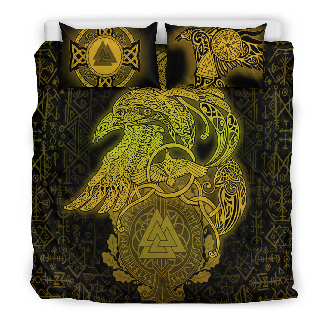 Viking Bedding Set Raven Celtic Special Yellow