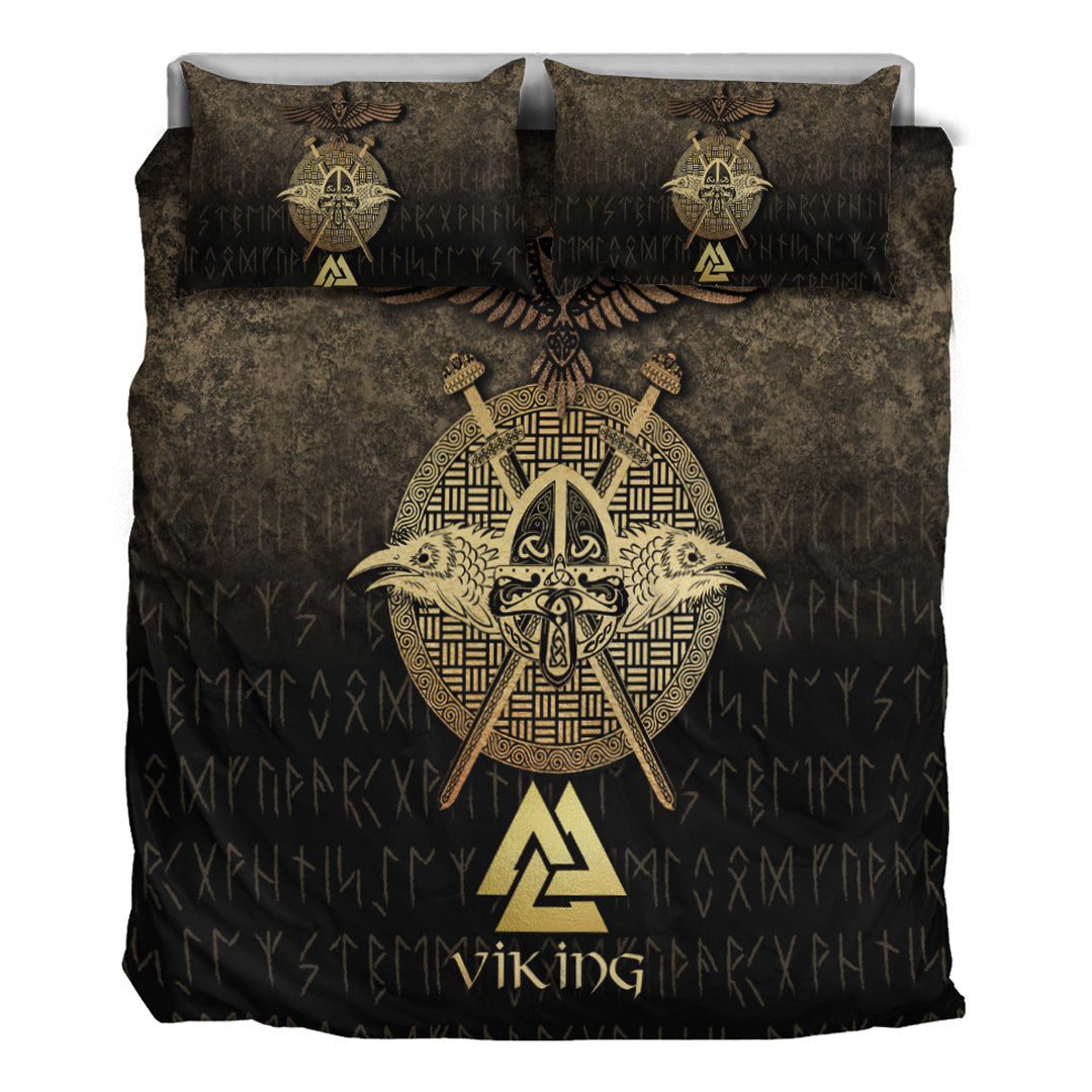 Viking Bedding Set Vikings Golden Raven