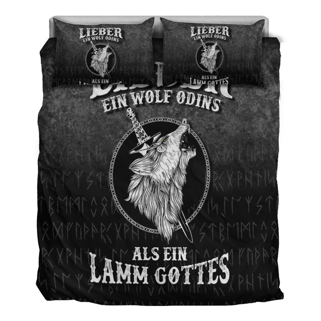 Viking Bedding Set Lieber Ein Wolf Odins Als Ein Lamm Gottes